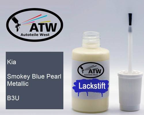 Kia, Smokey Blue Pearl Metallic, B3U: 20ml Lackstift, von ATW Autoteile West.